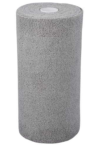 HOPESHINE Microfiber Cleaning Cloth Roll 50-Pack Reusable Paper Towels Washable for Cars Care Wash Supplies Kitchen Dish Rags House Window Cleaning Cloths Lint Free Tear Away Ultra Absorbent (Gray)
