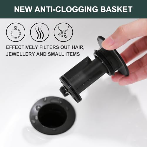 KENES Oil Rubbed Bronze Pop Up Bathroom Sink Drain Stopper Without Overflow - color: Oil-rubbed Bronze, size: Big Pop up Cap (Without Overflow)
