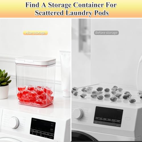 Gute Laundry Pod Holder with Lid,186oz Sealed Pop-Up Dispenser for Pods - color: 5.5L
