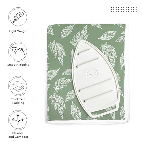 Encasa XO Ironing Mat for Table Top, Heat Resistant Pad, Large, 48"x28" - color: Big Leaves Green, size: Large