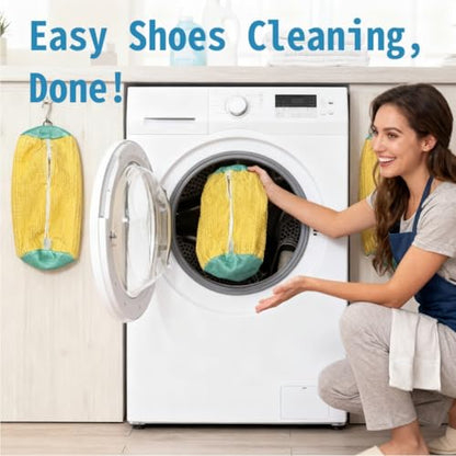Reusable Shoe Laundry Bags 2 Pack for Washer Dryer, Oversized Shoe Bags