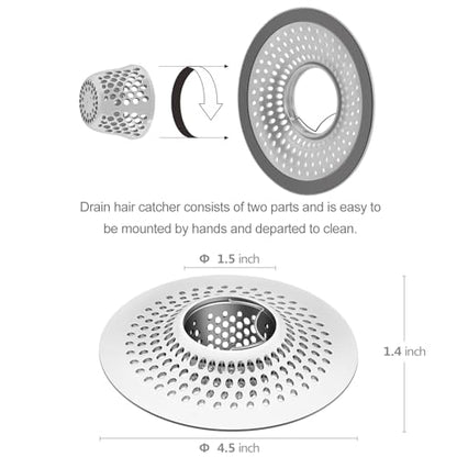 LEKEYE Shower Drain Hair Catcher/Bathroom Drain Cover/Bathtub Drain Strainer/Shower Stall Drain Protector(Pearl Chrome) - color: Pearl Chrome