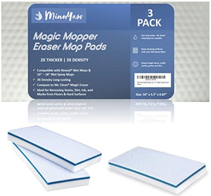Magic Mopper Sponge Eraser Mop Pad, Compatible with Most 16" Spray Mops - style: Eraser Mop Pads for 16” – 18” Wet Spray Mops