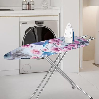 Hummingbird Flower Ironing Board Cover and Pad Standard Size Padded Iron Board Covers with Elastic Edge and Adjustable Fasteners 15 x 54 Iron Table Padding Cover Stain Resistant Purple - color: Hummingbird Flower 3
