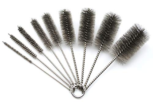 Pipe Cleaning Brush Set Stainless Steel Bristles - size: 8 Inch