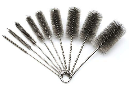 Pipe Cleaning Brush Set Stainless Steel Bristles - size: 8 Inch