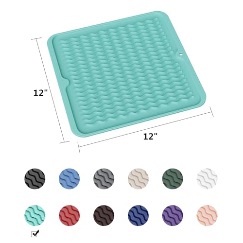 ZLR 4-in-1 Silicone Mat: Air Fryer & Coffee Maker, 12"x12", Mint Green - color: Mint Green, size: 12" x 12"
