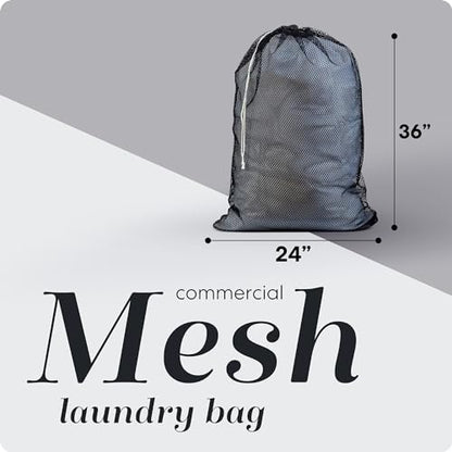 Handy Laundry Mesh XL Laundry Bag 24"x36" 2-Pack, Heavy Duty, Black - color: Black
