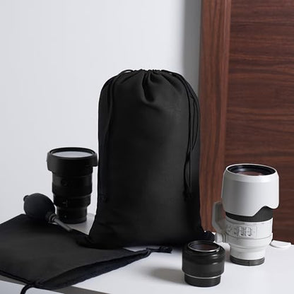 Heavy Duty Cotton Drawstring Bags 4-Pack - 270 GSM Thick Cloth Pouches for Gifts, Travel, Dice, Jewelry, Laundry - Double Drawstring (Rustic Black, 12 x 16 Inches) - color: Rustic Black, size: 12 x 16 Inches