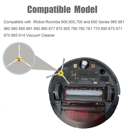 Replacement Side Brush for IRobot Roomba 900,800,700 and 600 Series 985 981 980 960 895 891 890 880 877 870 805 790 780 761 770 690 675 671 670 665 614 Vacuum Cleaner - 3 Pack - style: Brushes-89Series