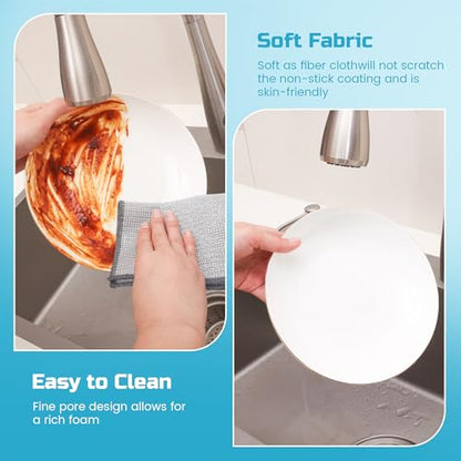 Forggon Non Scratch Wire Dishcloth,New Upgrade 3-Layer,12pcs,7.08"X8.86" - color: 12pcs[three-laye], size: 7.08x8.86-12Pack