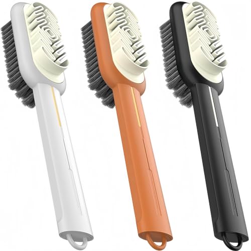 3 Pack Shoe Cleaning Brush Suede Cleaner Brush Scrub Shoe Brushes - color: White Orange Black