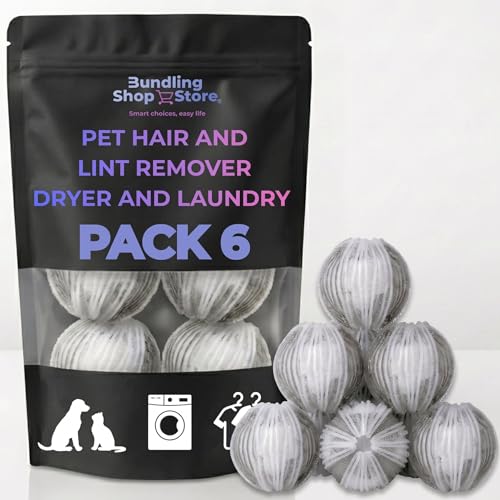 Pet Hair Remover for Laundry - 6 Pack Extra Large Reusable Laundry Balls