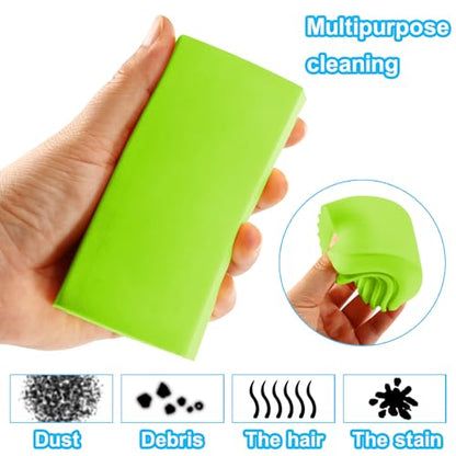 4 Pack Green Damp Duster Cleaning Sponge Brush Set - color: Green