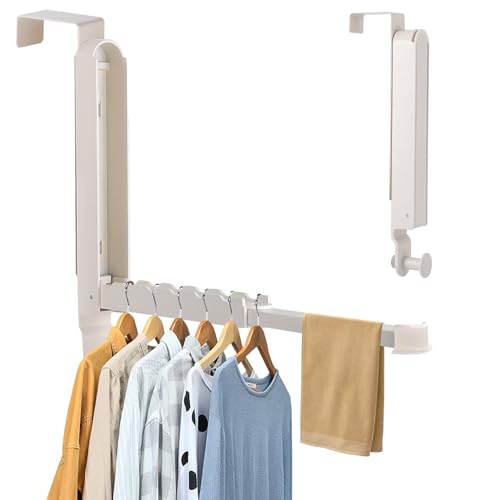 Over The Door Drying Rack, 1 Pack White Foldable Clothes Hanger Doors Hooks - color: Milky White, size: 1 Pack