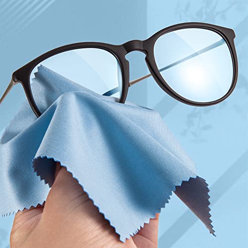 Eyeglass Cleaning Cloth Glasses Cleaner 12Pack Microfiber Lens Cleaner Eyewear Sunglass Wipes for Glass Jewelry Screen Camera Lint Free Thick 5x6 Inch (Blue, 5x6) - color: Blue, size: 5x6