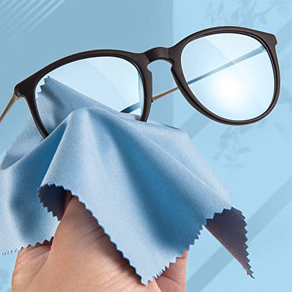Eyeglass Cleaning Cloth Glasses Cleaner 12Pack Microfiber Lens Cleaner Eyewear Sunglass Wipes for Glass Jewelry Screen Camera Lint Free Thick 5x6 Inch (Blue, 5x6) - color: Blue, size: 5x6