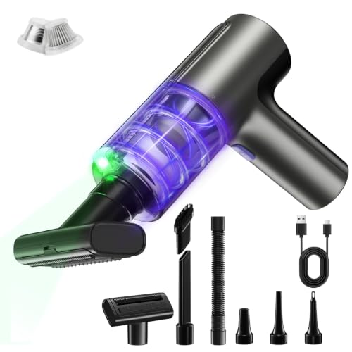 Car Vacuum Portable Cordless, Handheld Vacuum Cleaner Mini Small - color: Dark Black