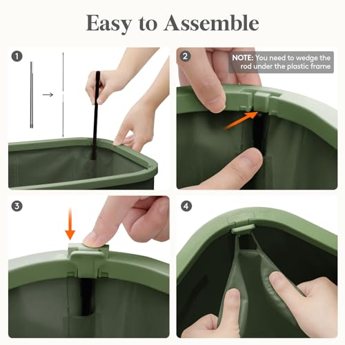 Lifewit Slim Laundry Basket with Lid and Removable Bag, 65L, Green - color: Green, size: 65L