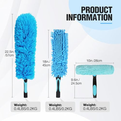 15FT Window Cleaning Kit, 3-8FT Telescoping Extension Pole - size: 3-8ft