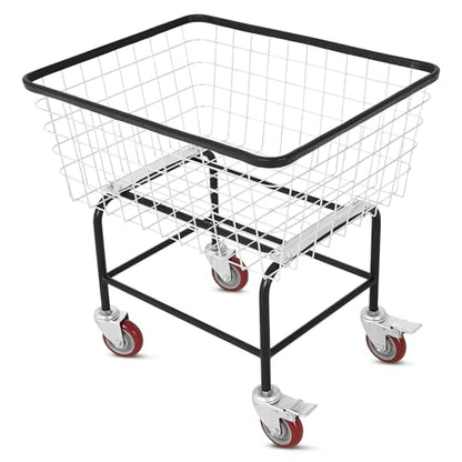 Rolling Laundry Cart with Wheels Holds 4 Washer Loads, Durable Steel - size: 4 Washer Loads