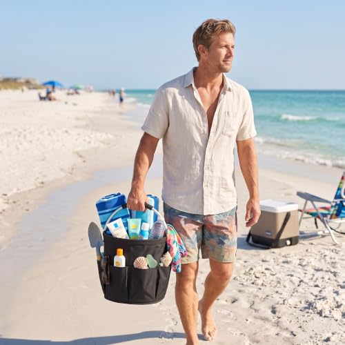 Fox Run Black Collapsible Caddy For Bath, Cleaning & Garden, 11 x 11 Inches