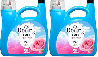 Downy Liquid Fabric Softener,April Fresh 2-in-1 Fresh & Soft,140 Fl Oz,190 Loads,Fabric Conditioner For Freshness And Softness,(Pack of 2) - size: 140 Fl Oz (Pack of 2)