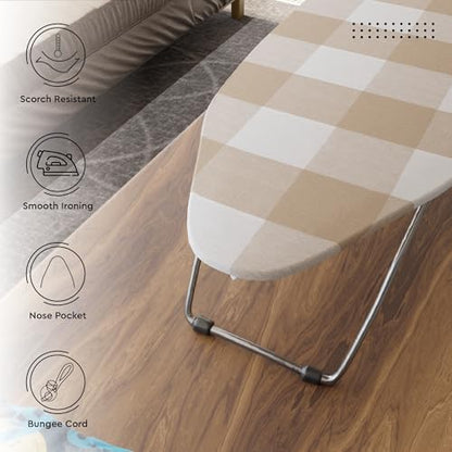 Encasa XO Ironing Board Cover and Pad, Thick Felt 28"x12" - color: Buffalo Beige, size: Mini