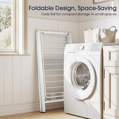 APEXCHASER Clothes Drying Rack, 67.7" L Height Adjustable, Foldable, White - color: White