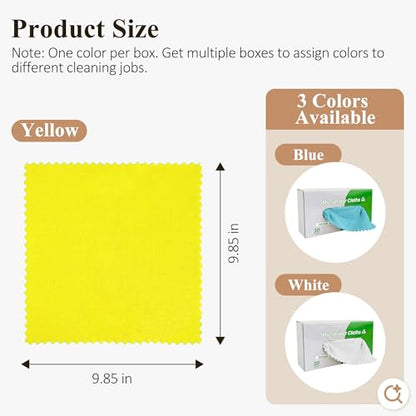 30 Pack Microfiber Cleaning Cloths, Dish Towels for Kitchen, Car, Bathroom - color: Yellow