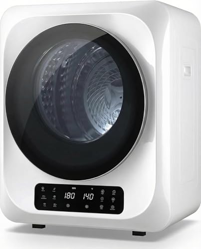 Auertech 1.8 CU. FT. Portable Dryers for Laundry, Compact Clothes Dryer with Stainless Steel Tub & Boot Dryer, 850 W Dryer Machine, Electric Dryer with LED Control for Apartment, Dorm, RV, White - size: 1.8 CU. FT.