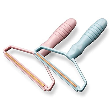 2 Pack Portable Lint Remover, Manual Fabric Shaver, Reusable Pet Hair Remover for Carpet, Clothing, Furniture, Couch Blue Pink 2pcs - color: Blue Pink 2pcs