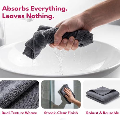 5PC Genie Cloth Magic Cleaning Cloths, Reusable Microfiber Cleaning Cloth