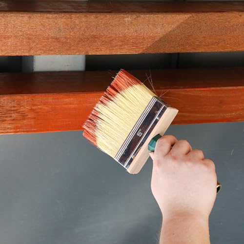 Bates- Deck Stain Brush Set, 3 Pack, 3”, 4” and 6”, Deck Stain Applicator, Red Handle, Stainless Steel Ferrule