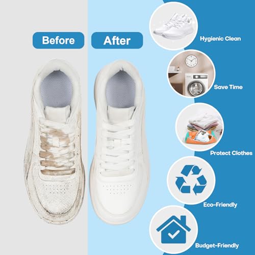 Shoe Washing Machine Bag: Laundry Shoe Bag for Washer and Dryer - 2pc Reusable Shoe Cleaning Bag for Sneaker Tennis Shoes Unstain Cleaner Kit(2 Pcs) - color: Orange 2pcs