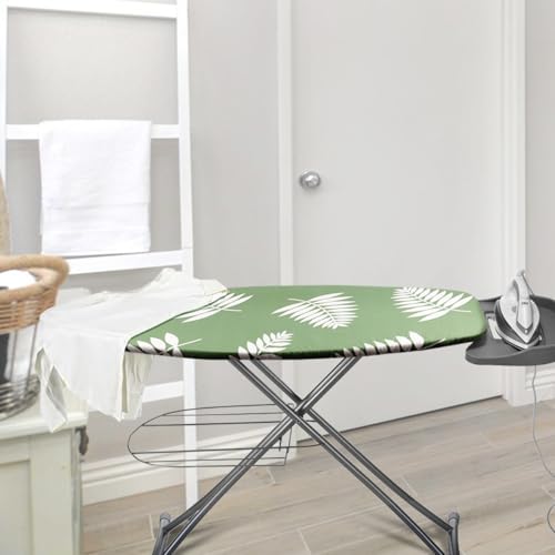 SheeChung Ironing Board Cover and Pad 18"x49",Wide Ironing Board Cover - color: Green+leaf, size: 49"L x 18"W
