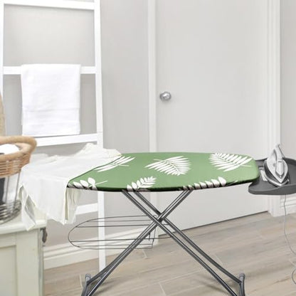 SheeChung Ironing Board Cover and Pad 18"x49",Wide Ironing Board Cover - color: Green+leaf, size: 49"L x 18"W