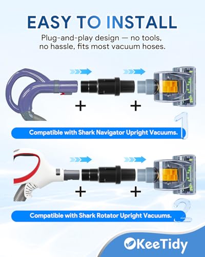 Upgraded Pet Hair Power Brush Attachment for Shark Navigator NV350 NV351 - color: 1 brush head + 1 adapter