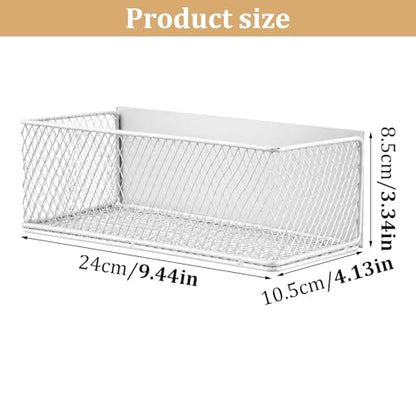 Magnetic Laundry Room Organization, Large Magnet Basket for Washer/Dryer, Holds up to 6.61 lb, No-Drill Dryer Ball Holder for Washing Machine, Refrigerator, Kitchen & Pantry (White)