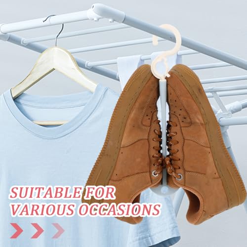 4pcs Hanging Shoe Rack Portable Shoe Drying Rack with Hooks Space Saving Organizer for Slippers and Shoes Balcony Storage for Home Living Room Bedroom