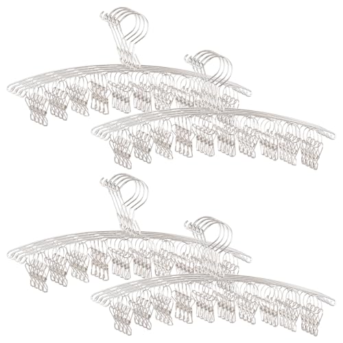 16 Pack 14 inch Stainless Steel Drying Rack with 10 Clips, Sock Drying Rack with Windproof Clips, Stainless Steel Clothes Hanger for Bras, Clothes, Sock & Underwear Towels - size: 16 Pack
