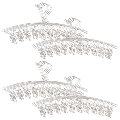 16 Pack 14 inch Stainless Steel Drying Rack with 10 Clips, Sock Drying Rack with Windproof Clips, Stainless Steel Clothes Hanger for Bras, Clothes, Sock & Underwear Towels - size: 16 Pack