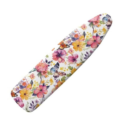 Flower Ironing Board Cover Stain Resistant Over The Door Ironing Board Cover with Elastic Edge Standard Size 15x54 inch and Thick Padding - color: Flower
