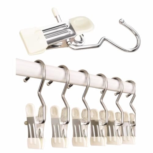 10/30/50Pcs Space-Saving Clothespin, Upgrade Double Head Clamp Dipped Hanger for Closet Hooks Garment Clip Hat Pants Storage Hanging Travel Hook (White, 30PCS) - size: 30PCS