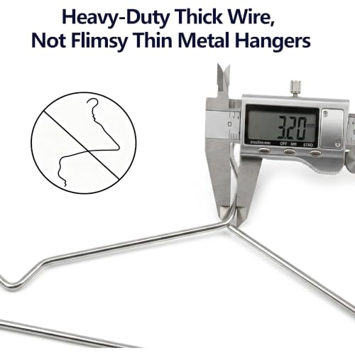 Stainless Steel Hangers, 40 Pack, 16.5 Inch, 15 lb Capacity - size: 40pack
