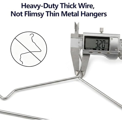 Stainless Steel Hangers, 40 Pack, 16.5 Inch, 15 lb Capacity - size: 40pack
