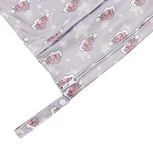 ALVA ALVABABY 2pcs Cloth Diaper Wet Dry Bags Waterproof Reusable with Two Zippered Pockets Travel Beach Pool Daycare Soiled Baby Items Yoga Gym Bag for Swimsuits or Wet Clothes LZD2324 - color: 02Elephant and Hedgehog