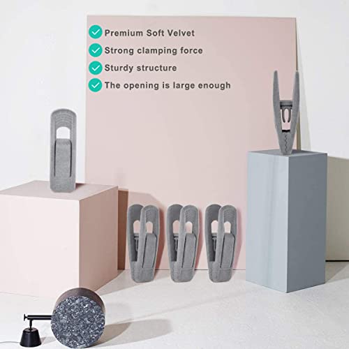 TOFIIGREM Grey Velvet Clips - 20 PCS Non Slip Clips for Slim Velvet Hangers - color: Gray, size: 20pc