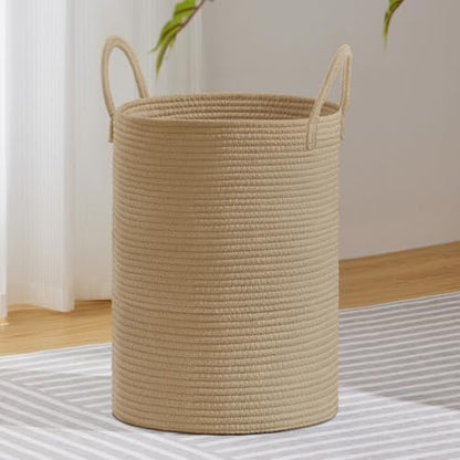 VIPOSCO 72L Tall Woven Laundry Basket Hamper, Jute - color: Jute, size: 72L
