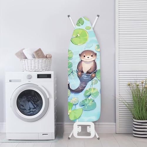 Cute Otter Ironing Board Covers Heavy-Duty Fabric Non Slip Padded Ironing Board Covers Hook and Loop Design Waterproof Slip-Resistant - color: Cute Otter
